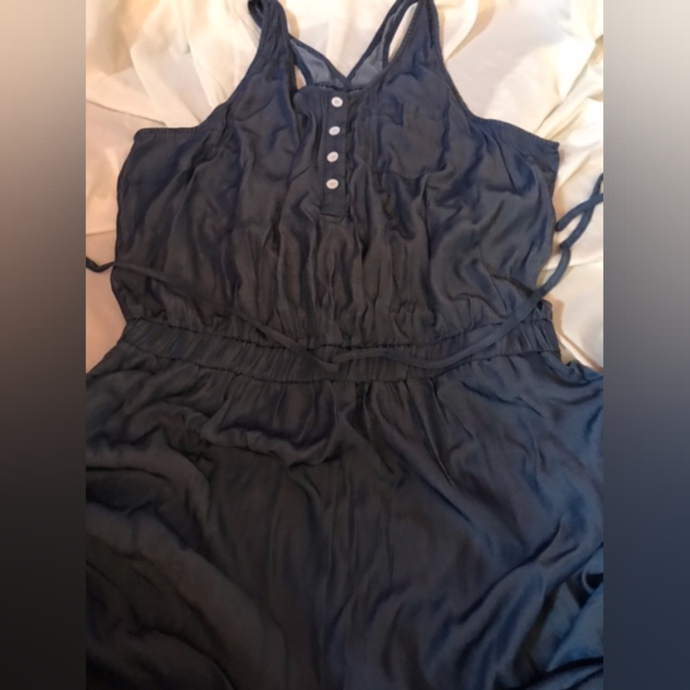 Stylish Blue Sleeveless Jumpsuit Romper - Picture 1 of 4